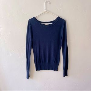 UO Navy Blue Boat Neck Sweater